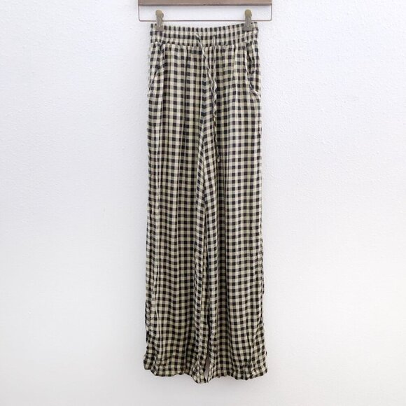 WE WORE WHAT Gingham Button-Up Shirt & Pants Pajama Set XXS Size - Picture 4 of 14